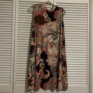 Patterned sleeveless dress with Bow